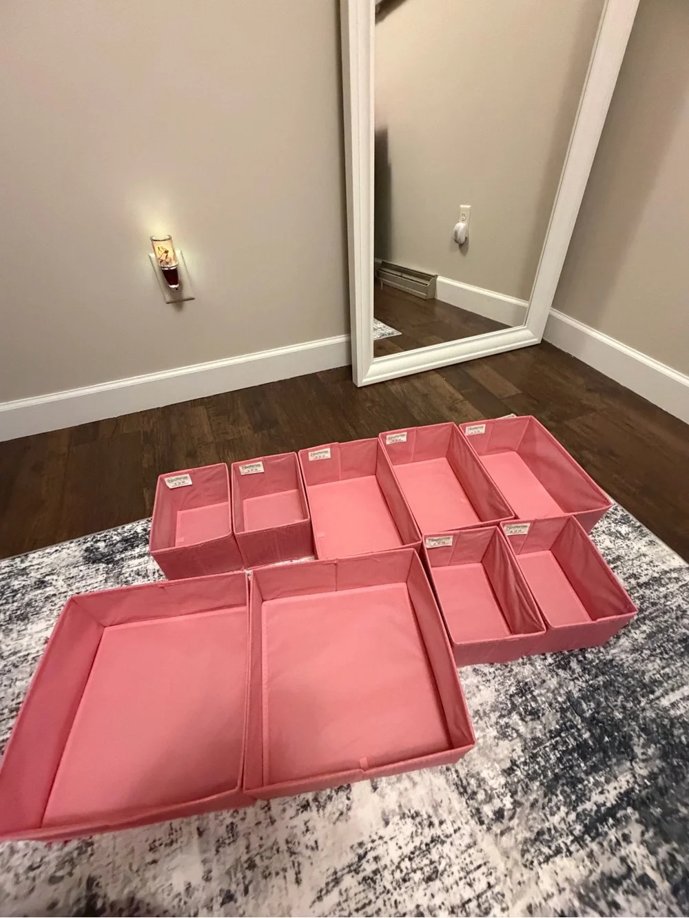 Amazon Pink Fabric Drawer Organizer Set - 10 Piece